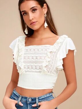 Free People Bridget Ivory Lace top